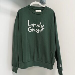 LONELY GHOST Forest Green Crewneck